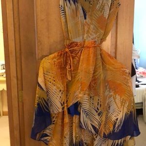 MSK chiffon sleeveless print sun dress